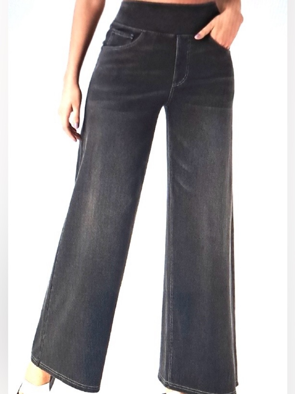 MEDIUM HALARA FLEX BAGGY WIDE LEG CASUAL KNIT DENIUM